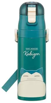 Бутылка для воды Skater из нержавеющей стали Water Direct Lightweight Pokemon Snorlax Cool Water Sports Water для детей, питьевая, 470 мл, подходит для детей, 24,