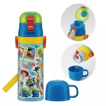 Бутылка для воды Skater Lightweight из нержавеющей стали 430 мл Disney Toy Story 24 для детей, чашка для питья, в комплекте чашка из нержавеющей стали