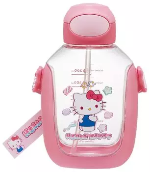 Бутылка для воды Skater One Push Straw с ремнем на плечо 780 мл Sanrio Hello Kitty Marsh Gumi PDSH8DX