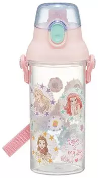 Бутылка для воды Skater, прозрачная бутылка 480 мл, Disney Princess, 23, для девочек, сделано в Японии, PSB5TR, для детей