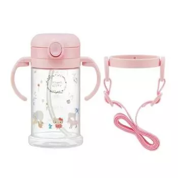 Бутылка для воды Skater с двумя ручками и трубочкой для открывания одним касанием KSHW2N, Hello Kitty, 370 мл, 1 шт., популярный персонаж в Корее