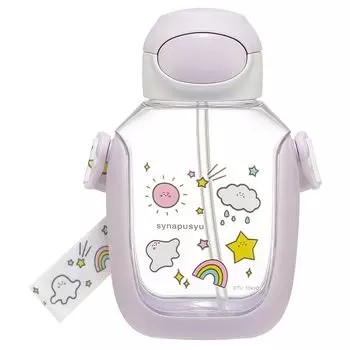 Бутылка для воды Skater с трубочкой 530 мл Бутылка для воды с трубочкой One Push Shinapushu Children s PDSH6DX-A