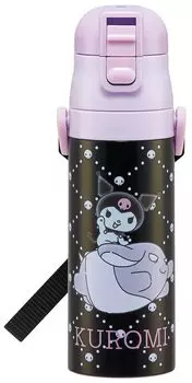 Бутылка для воды Skater Sanrio для детей 470 мл, для питья, из нержавеющей стали, Kuromi, для детей, легкий тип, вакуумная изоляция, структура для холодного хранения