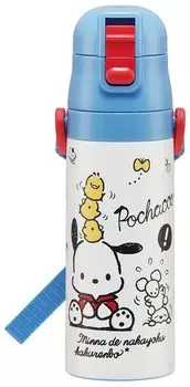 Бутылка для воды Skater Sanrio Kids 470 мл для питья из нержавеющей стали Pochacco, удобная для детей, легкая, с вакуумной изоляцией, холодная