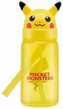 Бутылка для воды Skater Straw Bottle с трубочкой, вырезанная из картона, бутылка для воды Pikachu Pokemon 350 мл PBS3STD