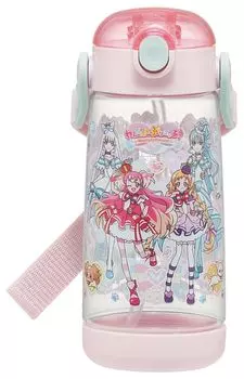 Бутылка для воды Skater Wandafuru PreCure 480 мл прозрачная бутылка с трубочкой для детей PDSH5-A