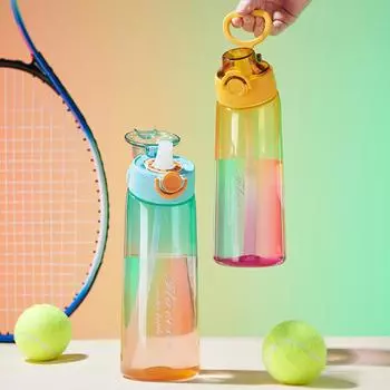 Бутылка для воды со вкусом 900 мл, спортивная бутылка для питья Alr Up, 5 капсул с фруктовым ароматом, стакан для воды для занятий спортом на открытом воздухе, фитнеса 900ML чёрный