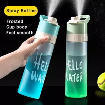 Бутылка для воды Spray Fog с большой емкостью для мужчин и женщин, спортивная, пищевая, для студентов, для охлаждения, портативная фляга, распылитель 601-700ml