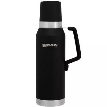 Бутылка для воды STANLEY Master Vacuum, матовая черная, термоизоляционная бутылка из нержавеющей стали, бутылка для воды для использования на открытом воздухе, гарантия, японская, 1,3 л, 02659-032