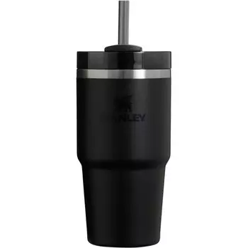 Бутылка для воды STANLEY Vacuum Quencher черного цвета, 600 мл, с изоляцией от холода, прочная, с соломой, для летнего использования, подходит для мытья в посудомоечной машине, гарантия, японский H2.0 0,6 л 2,0 (неподдельный