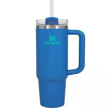 Бутылка для воды STANLEY Vacuum Quencher Cobalt 880 мл, соломенная, с холодной изоляцией, прочная, с крышкой, бутылка для воды, кружка, можно мыть в посудомоечной машине, гарантия