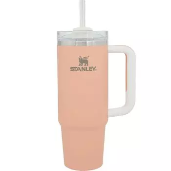 Бутылка для воды STANLEY Vacuum Quencher Peach Color Block Cold Retention Sturdy с соломенной крышкой для летнего использования на открытом воздухе, можно мыть в посудомоечной машине, гарантия, японская H2.0 0,88 л