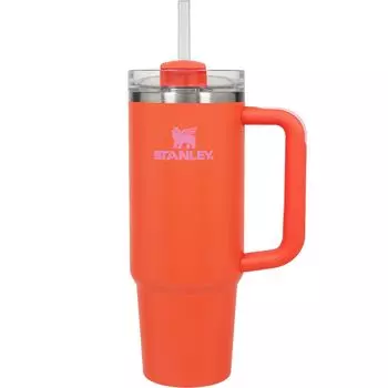 Бутылка для воды STANLEY Vacuum Quencher Poppy 880 мл, соломенная, с изоляцией от холода, прочная, с крышкой, бутылка для воды, кружка, можно мыть в посудомоечной машине, гарантия