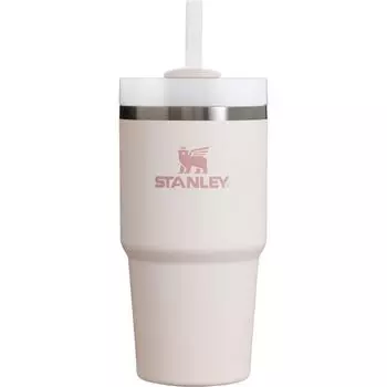 Бутылка для воды STANLEY Vacuum Quencher Rose Quartz 600 мл с холодной изоляцией, прочная, с соломенной крышкой, для летнего использования, для мытья в посудомоечной машине, гарантия, японская H2.0 0,6 л 2,0