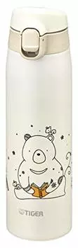 Бутылка для воды TIGER MCT-A050W Tiger, 16,9 жидких унций (500 мл), Кружка Kameichido, бутылка из нержавеющей стали, одно нажатие, легкая, с рисунком «Медведь»