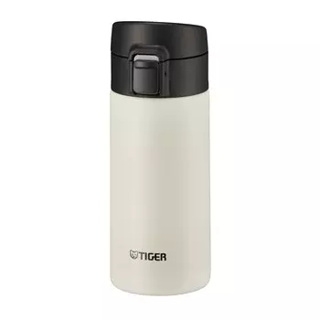 Бутылка для воды TIGER объемом 360 мл, кружка, бутылка One Touch, легкая, из нержавеющей стали, с вакуумной изоляцией, теплоизоляция, белая MKA-K036WK