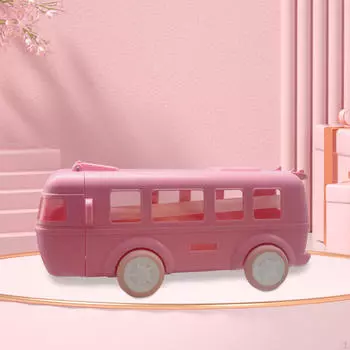 Бутылка для воды в форме автобуса с соломинкой и ремешком, регулируемое плечо, емкость 500 мл для девочек и мальчиков розы красного