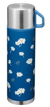 Бутылка для воды Wahei Phrases с чашкой 500 мл Margaret с вакуумной изоляцией термос Retle Thermal/Cold RH-1713 синий