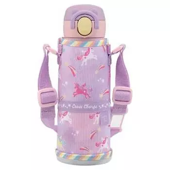 Бутылка для воды ZOJIRUSHI, детская кружка с веревочкой, для детей, для поездок в детский сад, кружка из нержавеющей стали, бесшовная кружка, одно касание, 480 мл, PU с изображением единорога