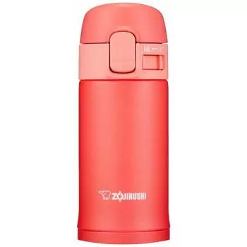 Бутылка для воды ZOJIRUSHI из нержавеющей стали для непосредственного питья 200 мл, одно касание, открытого типа, кораллово-розового цвета SM-PC20-PV