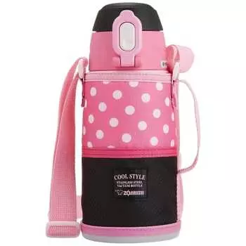 Бутылка для воды ZOJIRUSHI из нержавеющей стали для прямого питья, холодная бутылка 0,6 л, розовая, черная SD-JK06-BP