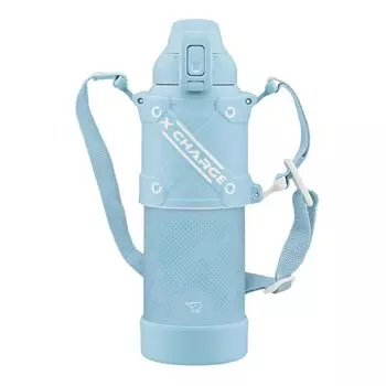 Бутылка для воды Zojirushi Mahobin Cool Bottle, спортивная, бесшовная, устойчивая к ударам и царапинам, защитная, небесно-голубая, 1,0 л, SD-HB10-AL небесно-голубой