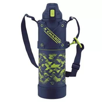 Бутылка для воды Zojirushi Mahobin Cool Bottle, спортивная, бесшовная, устойчивая к ударам и царапинам, защитная, лаймово-синяя, 1,5 л, SD-HB15-AG