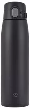 Бутылка для воды ZOJIRUSHI с большой интегрированной крышкой из нержавеющей стали и всего 3 предмета для мытья, бесшовная, емкость, 950 мл, одно касание, кружка, черная, чёрный