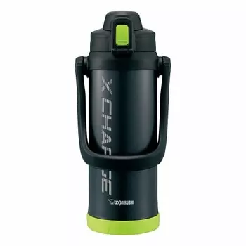 Бутылка для воды ZOJIRUSHI, спортивная, из нержавеющей стали, 2,06 л, лаймово-черная, SD-BD20-BG2060 мл
