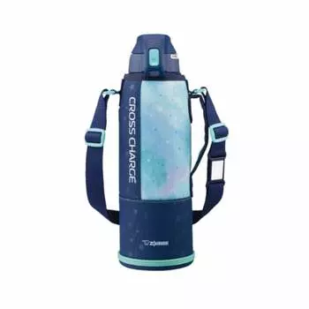 Бутылка для воды Zojirushi Zojirushi, прямая питьевая, спортивная, нержавеющая сталь, прохладная, 1,5 л, темно-синяя, мятная, SD-FB15-AG