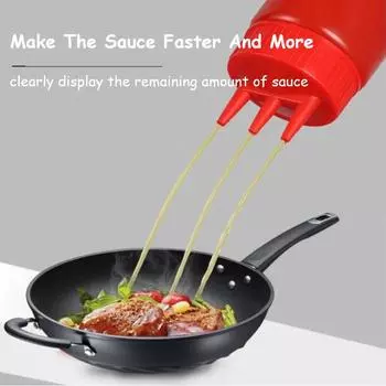 Бутылка для выдавливания соуса с 3 отверстиями, контейнер для приправ, заправка для салата, приправа, кетчуп, банка для хранения горчицы, кухонные инструменты