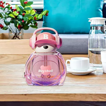 Бутылка, фляжка большой емкости для питья на открытом воздухе розовый