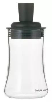 Бутылка фурикаке из стекла iwaki, черная, термостойкая KT5031-BKF