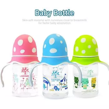 Бутылка-гриб 180 мл Изготовлена из пищевого полипропилена, легкая и устойчивая к падениям Широкое горлышко, легко моется Силиконовая соска