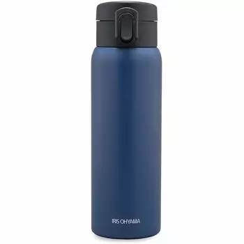 Бутылка-кружка для воды Iris Ohyama, 500 мл, пепельно-голубая. Сохраняет тепло при температуре выше 69 градусов и холод при температуре ниже 7 градусов в течение 6 часов. Крышку можно легко открыть одной рукой.
