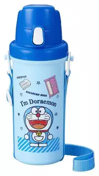 Бутылка-кружка OSK для питьевой воды Doraemon 600 мл, сенсорная, сделано в Японии, синяя [одно открытое/широкое горлышко] SC-600B