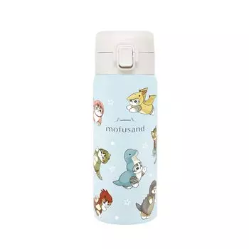 Бутылка mofusand из нержавеющей стали с двойной вакуумной изоляцией One Push Bottle объемом 350 мл с замком, легко использовать одной рукой. Бутылка для воды с термо-/холодильным устройством. синий