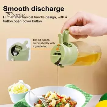 Бутылка-распылитель для масла 2 в 1, стеклянный дозатор и распылитель для масла 500 мл, эффективный контроль масла, многофункциональный кухонный инструмент для приготовления оливкового масла, уксуса чёрный