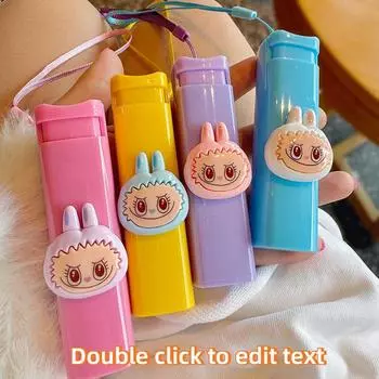 Бутылка-распылитель в виде квадратной трубки с изображением кролика-монстра из мультфильма, портативная, для общежития, мини-квадратная бутылка-распылитель синий