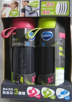Бутылка с фильтром для очистки воды fill go 2 color set & (лаймовый и розовый)