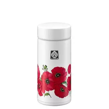 Бутылка с вакуумной изоляцией TIGER 200 мл WEB Limited 100th Anniversary Model Reprint Retro Pattern Poppy MMP-T020WF
