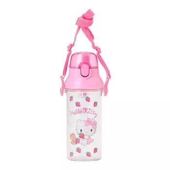 Бутылка Sanrio One Touch Clear Hello Kitty из насыщенной полиэфирной смолы, полипропилена, силиконовой резины, наклейка с именем, можно мыть в посудомоечной машине 605719