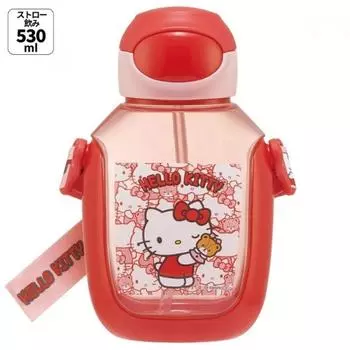 Бутылка Skater Pdsh6dx One Push Straw 530 мл Hello Kitty Ushiro