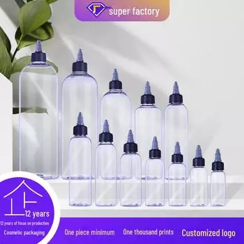 Бутылка Spot PET прозрачная с круглым плечом, с гелевой крышкой и капельницей 30ml прозрачный