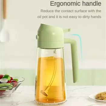 Бутылка-спрей для масла, стеклянная, бытовая, кухонная, герметичная, бутылка для масла, распыляющий туман, контейнер для пищевого масла, фритюрница, большой резервуар для масла