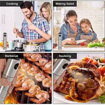 Бутылка-спрей для оливкового масла для барбекю, бутылка-спрей из нержавеющей стали 304, бутылки-спрей для уксуса, бутылка-спрей для BQ, бутылка для приправ на кухне серебряный