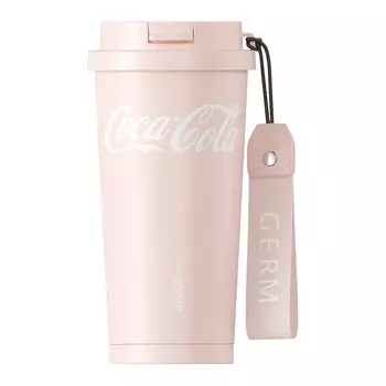 Бутылка-стакан GERM объемом 500 мл для кофе из нержавеющей стали марки 316L с сохранением тепла, холодной изоляцией, вакуумной изоляцией, многослойной структурой, поставляется с крышкой с трубочкой розовый