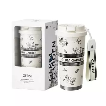 Бутылка-стакан GERM объемом 500 мл для кофе из нержавеющей стали марки 316L с двухсторонней изоляцией, вакуумной изоляцией, герметичной многослойной структурой, в комплекте с трубочкой.