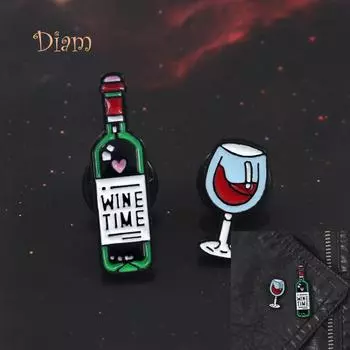 Бутылка Стеклянный значок Воротник Брошь Булавка Ювелирные изделия с лацканами 1#