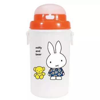 Бутылка-термос Kutsuwa Miffy с трубочкой 450 мл, серия детских обедов Miffy MF672, сделано в Японии